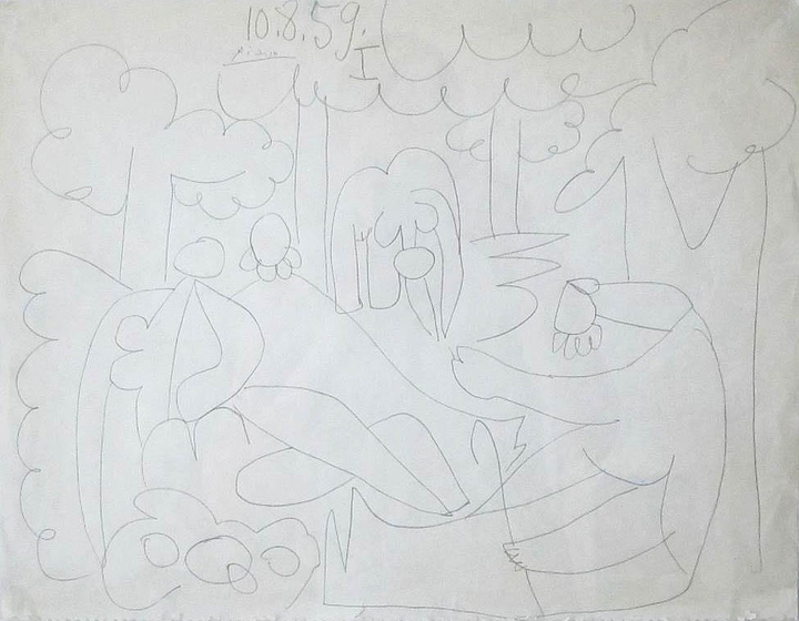 PABLO PICASSO Étude pour La suite des déjeuners, Aug. 10, 1959