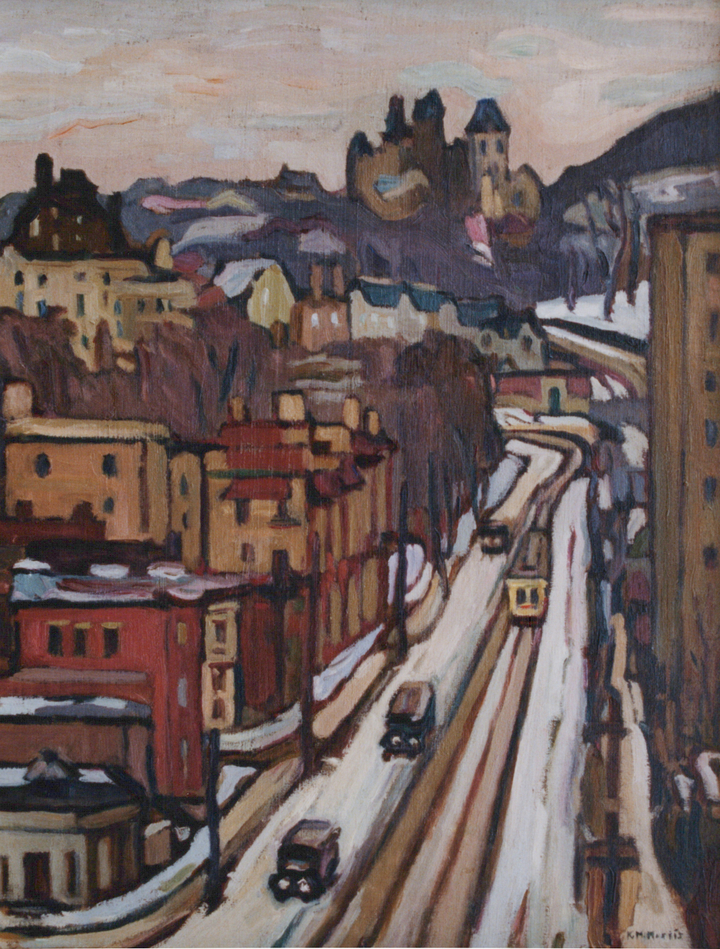 Kathleen M. Morris, Looking Up C&ocirc;te des Neiges from Sherbrooke Street at Guy