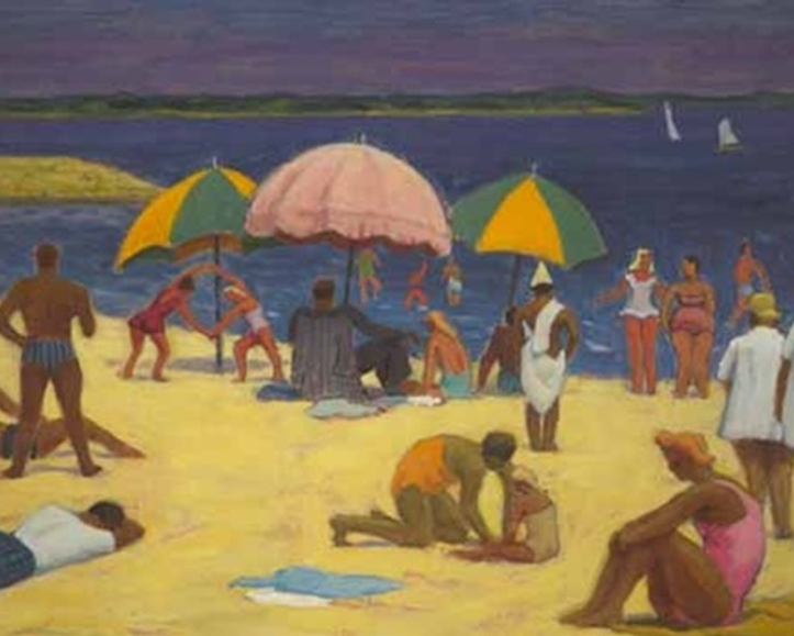 Among the paintings at McMichael once transacted by the Klinkhoffs is John Lyman's, The Beach, St-Jean-de-Luz.