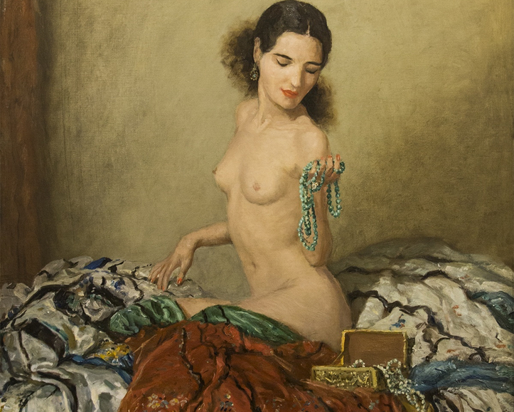 FREDERICK SIMPSON COBURN, R.C.A. (1871-1960) The Green Necklace, 1938 Oil on canvas, 31 x 25 in