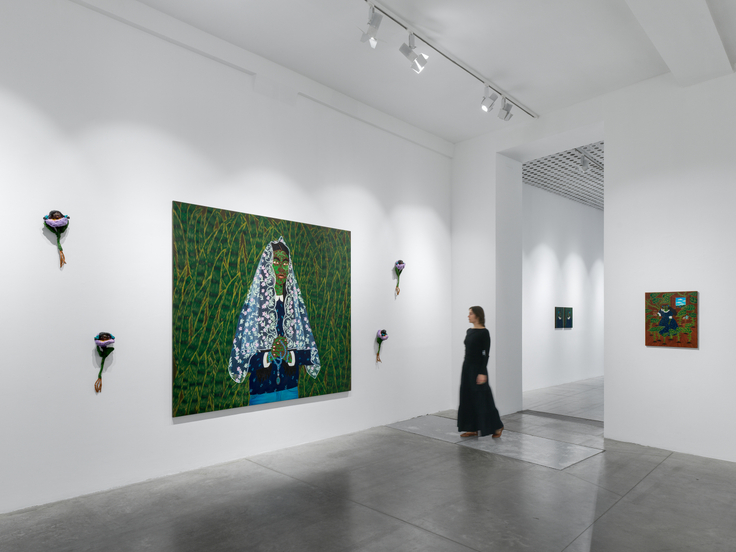 Installation view, Kelly Sinnapah Mary,&nbsp;Tout germe encore dans la nuit des terres,&nbsp;James Cohan, Paris, France,&nbsp;October 20-26, 2025