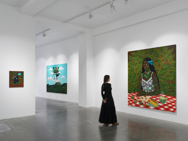 Installation view, Kelly Sinnapah Mary,&nbsp;Tout germe encore dans la nuit des terres,&nbsp;James Cohan, Paris, France,&nbsp;October 20-26, 2025