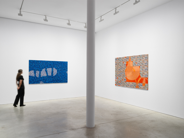 Installation view, Elias Sime,&nbsp;FINAL DROP (የመጨረሻዋ ጠብታ),&nbsp;James Cohan, 48 Walker St, New York, NY, February 21 - April 4, 2026