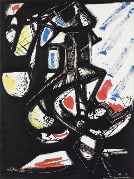 Black, Red, Yellow, 1949, Oil on canvas, 48 x 36 inches, 121.9 x 91.4 cm, AMY#11316