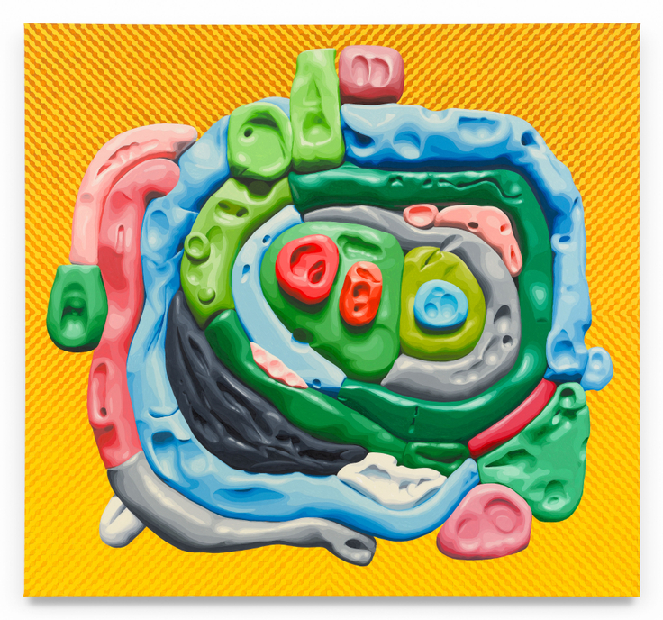 Yellow Orbatid, 2024, Oil on canvas,