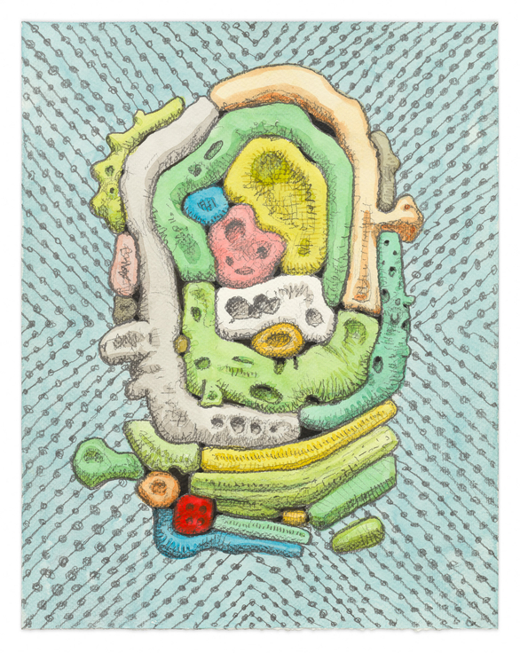 Radial Stack, 2025, Ink and graphite on paper,