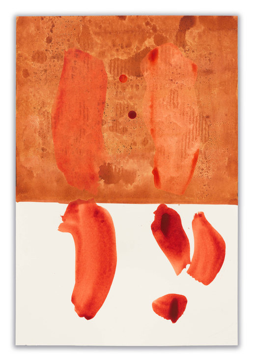 Strata 72, 2025, Pigment dispersion, acrylic, and watercolor on paper,