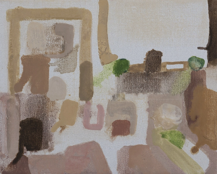 Interior, East Coast, 2017  Oil on canvas  20 x 25.5 cm