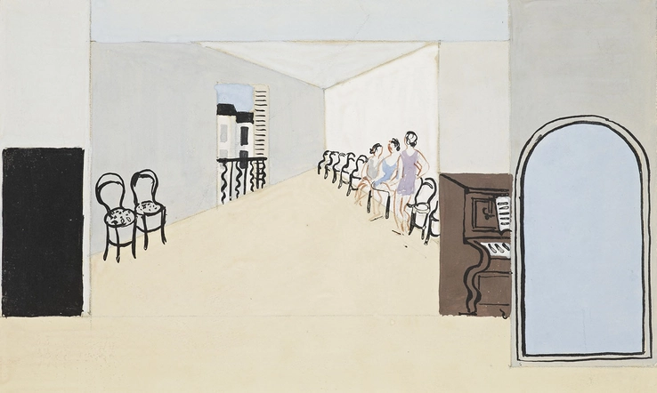 Christopher Wood  Two stage designs for Diaghilev's ballet Romeo and Juliet, 1925  Gouache on paper  14 x 23.5 cm  Courtesy of Kettle's Yard, Cambridge