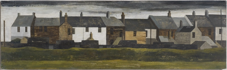 Alexander Mackenzie  St Just, Penwith  c.1952  Oil on board  16 x 34 cm