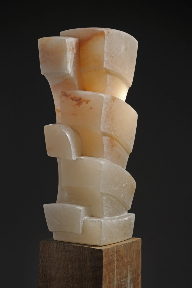 George Kennethson  Rock and Wave Shape  Alabaster  53 x 19 x 18 cm