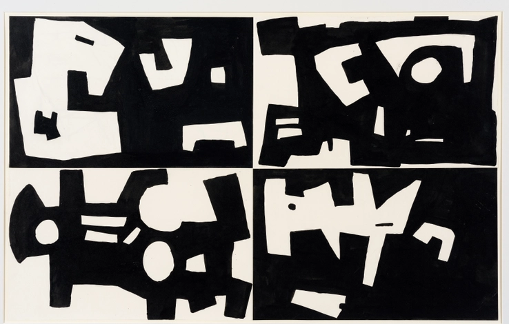 Robert Adams  Untitled, c.1952  Ink and collage on paper  41 x 67 cm