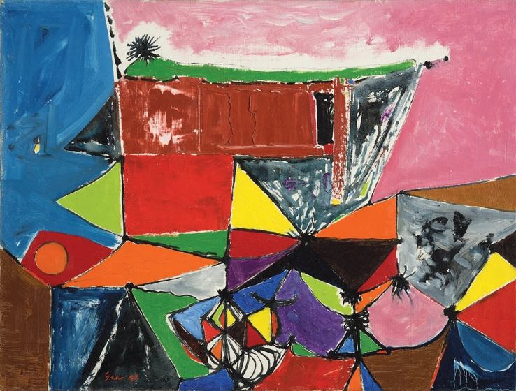 William Gear RA  Paysage, 1948  Oil on canvas  47 x 59 cm  Signed and dated lower left recto; titled verso