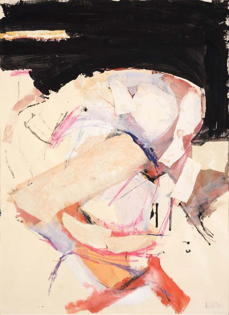 Adrian Heath  Untitled, 1962  Ink, pastel, watercolour and collage on paper  75 x 55 cm  Signed and dated lower right
