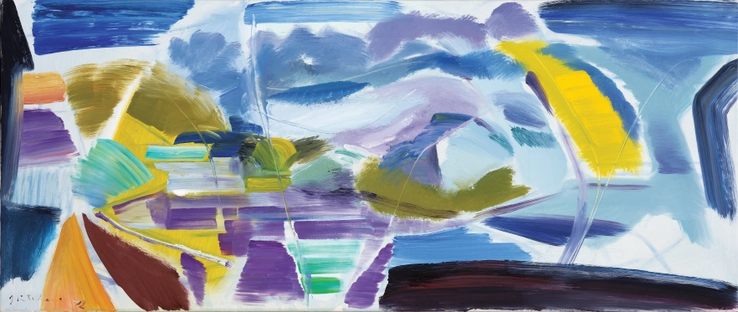 Ivon Hitchens  Sussex Canal No.2, 1972  Oil on canvas  56 x 133 cm  Signed and dated lower left recto