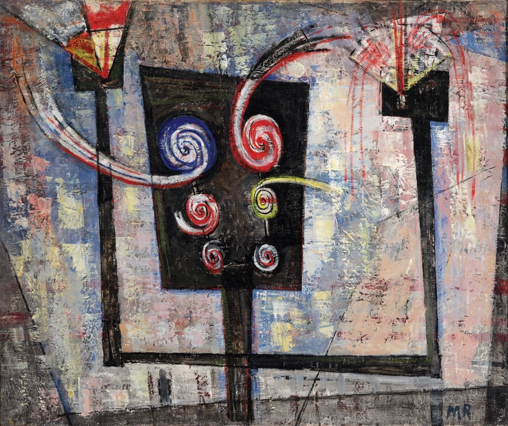 Michael Rothenstein  Catherine Wheels, 1954  Oil on canvas  63 x 76 cm  Initialled lower right