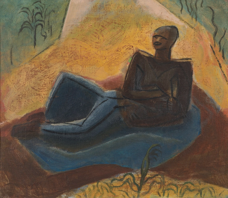 Leon Underwood  Yoruba Mother, 1949  Oil on board  31 x 35.5 cm