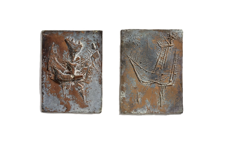 Bernard Meadows  2 Cock Reliefs, 1953  Bronze  24 x 17 cm  From the edition of 6, plus 1