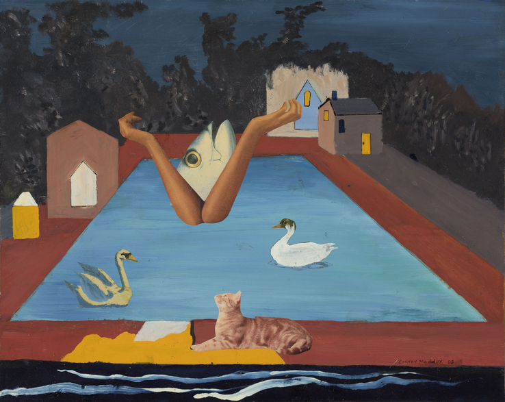 Conroy Maddox  Untitled, 2003  Mixed media and collage on board  40 x 50 cm  Signed and dated lower right