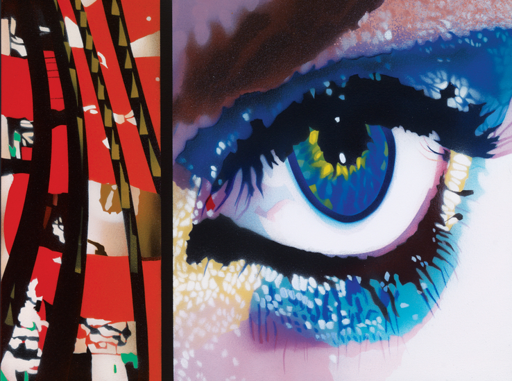 Brendan Neiland  Blue Iris, 2017  Acrylic on canvas  45.5 x 61 cm