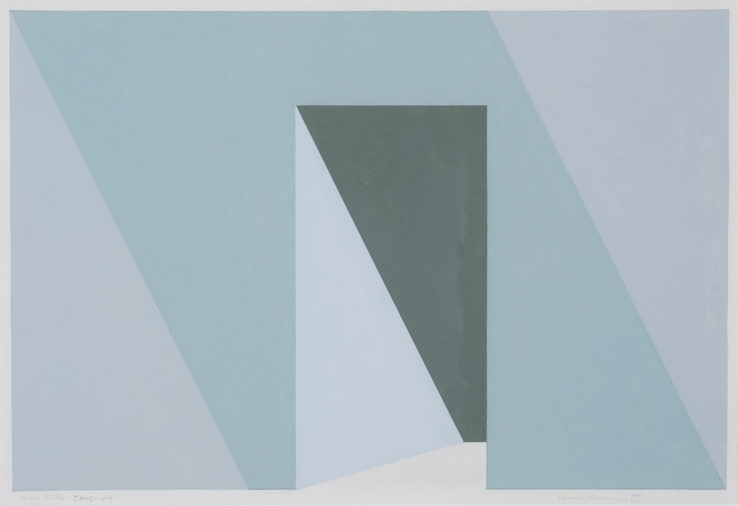 Corner Opening, Study, 2005-09  Acrylic on paper  27 x 39 cm  Stephen Bann, John Carter: On paper, Royal Academy of Arts, 2019 (illus. cover)