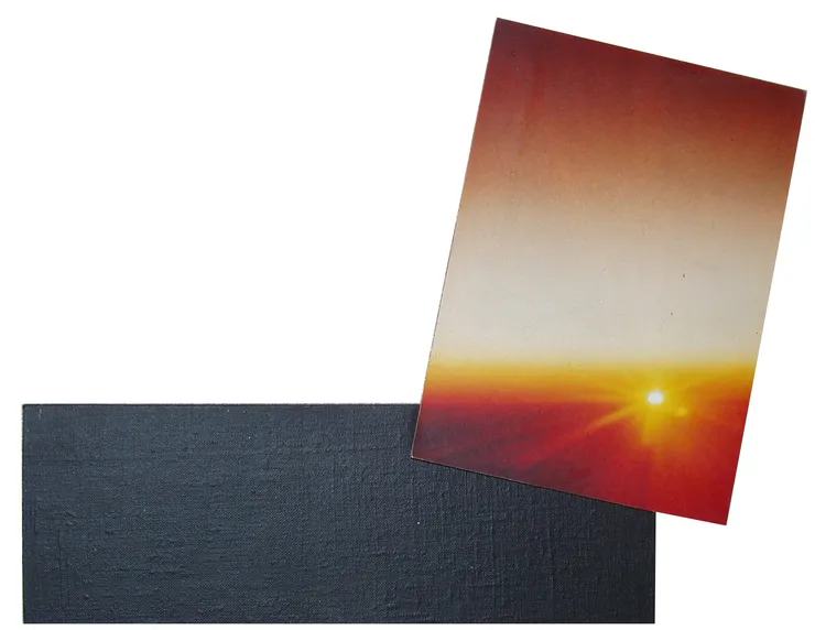 Jorrit Tornquist Untitled, 1979 Acrilico su tela, immagine fotografica, su tavola 28 x 38 cm 11 x 15 in