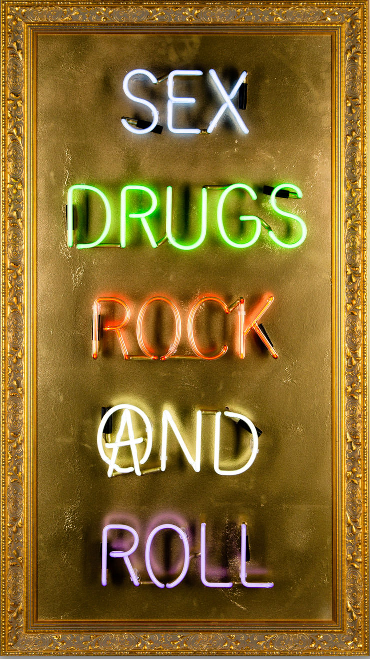 Illuminati Neon, Sex Drugs Rock and Roll (Gold)