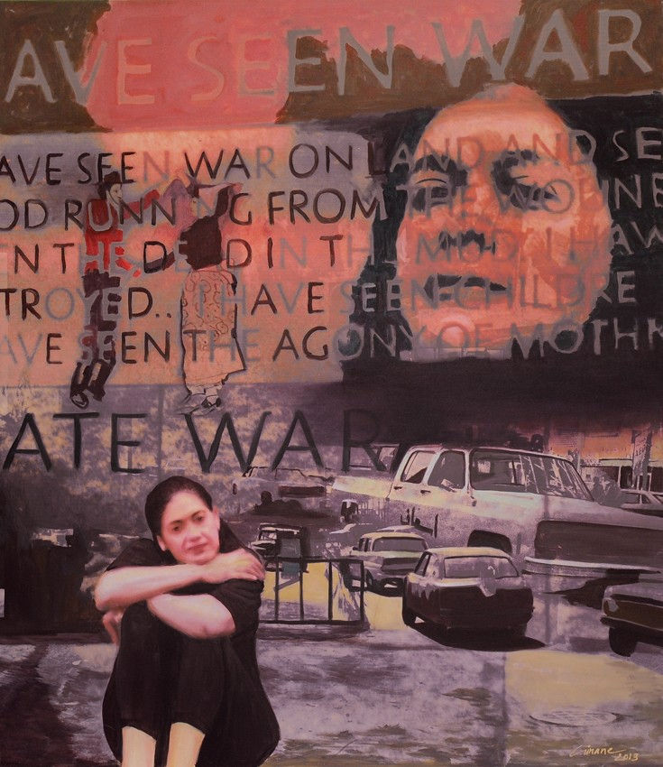 I Hate War, 2013 Print And Acrylic On Canvas 150 x 130 cm
