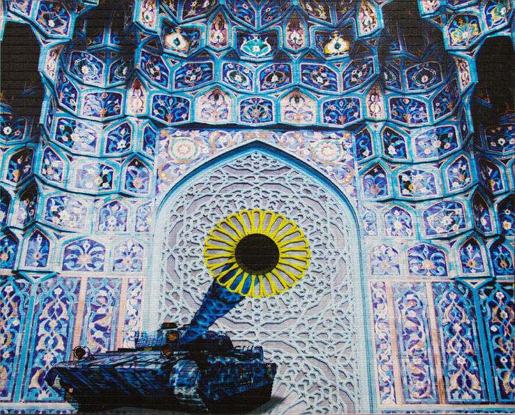 Camouflage, 2013 Rubber Stamps, Digital Print And Paint On 9mm Indonesian Plywood Board 160 x 200 cm