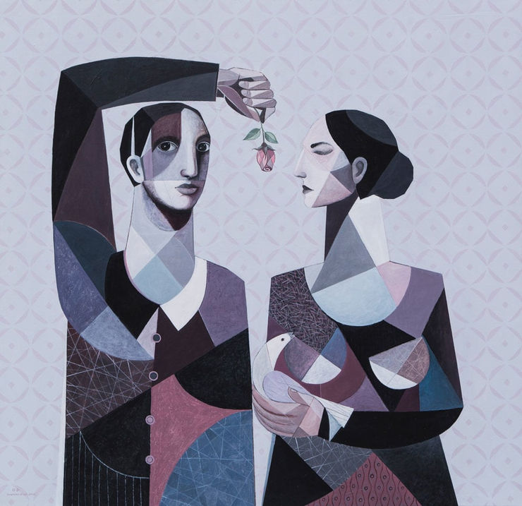 Dove and Rose (Beirut), 2015 Acrylic on canvas 165 x 170 cm