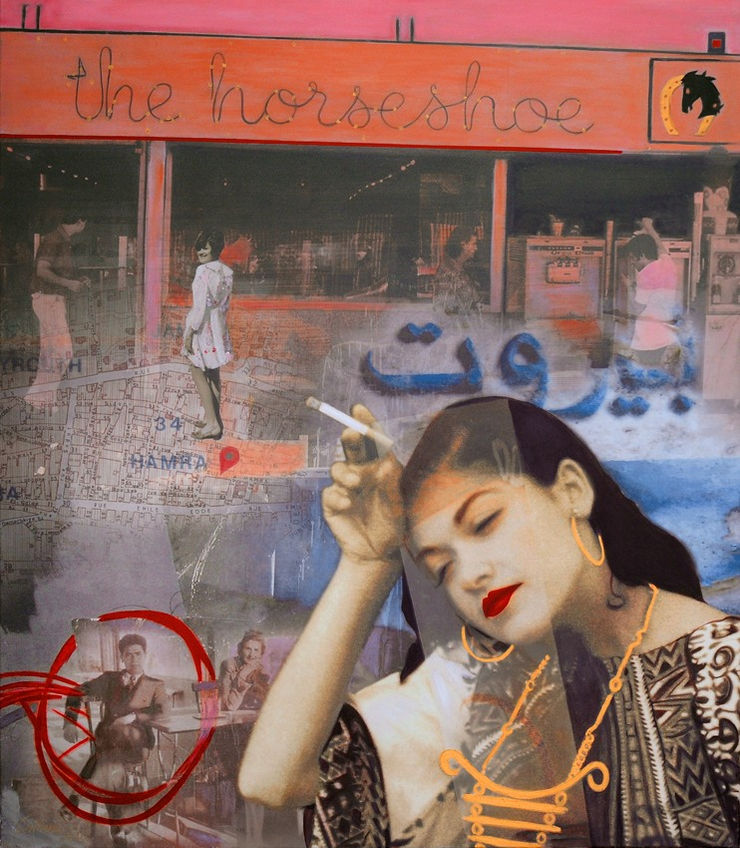 Horseshoe, 2013 Print And Acrylic On Canvas 150 x 130 cm