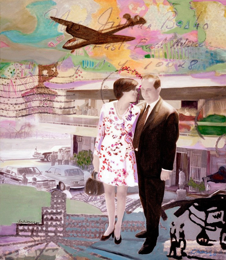 Beirut International Airport, 2013 Print And Acrylic On Canvas 150 x 130 cm