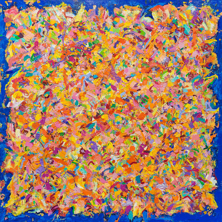 Trial No. 170 - I Am Not Larry Poons I, 2025 Acrylic on canvas 200 x 200 x 4 cm