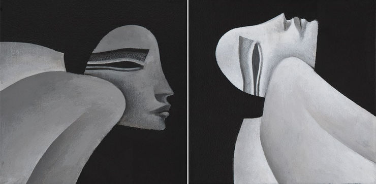 Dream 136, 2016 Acrylic on canvas 20 x 40 cm (Diptych)