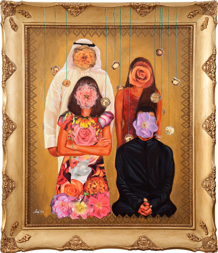 Family Portrait 2, 2013 Mixed Media On Canvas And Wood Frame 150 x 128 x 13 cm
