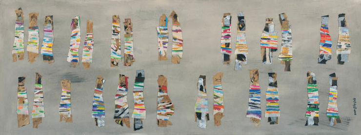Untitled, 2009 Mixed Media on Canvas 60 x 160 cm