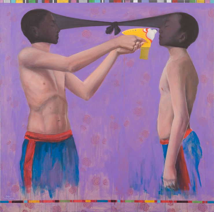 Oussama Diab Me, 2011 Mixed Media on Canvas 150 x 150 cm