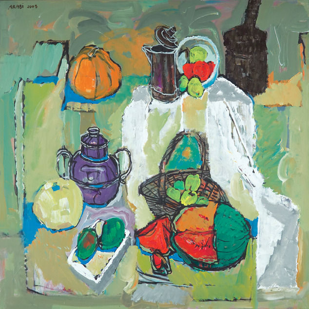 Asaad Arabi Melon, The Red, 2008 Acrylic on Canvas 150 x 150 cm