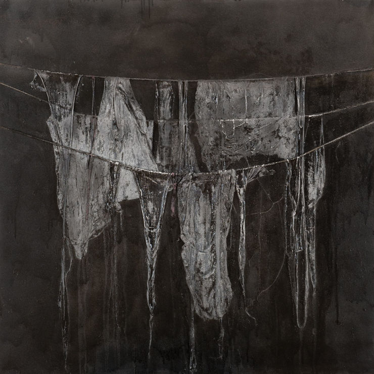 Laundry Series, 2011 Mixed Media on Canvas 100 x 100 cm