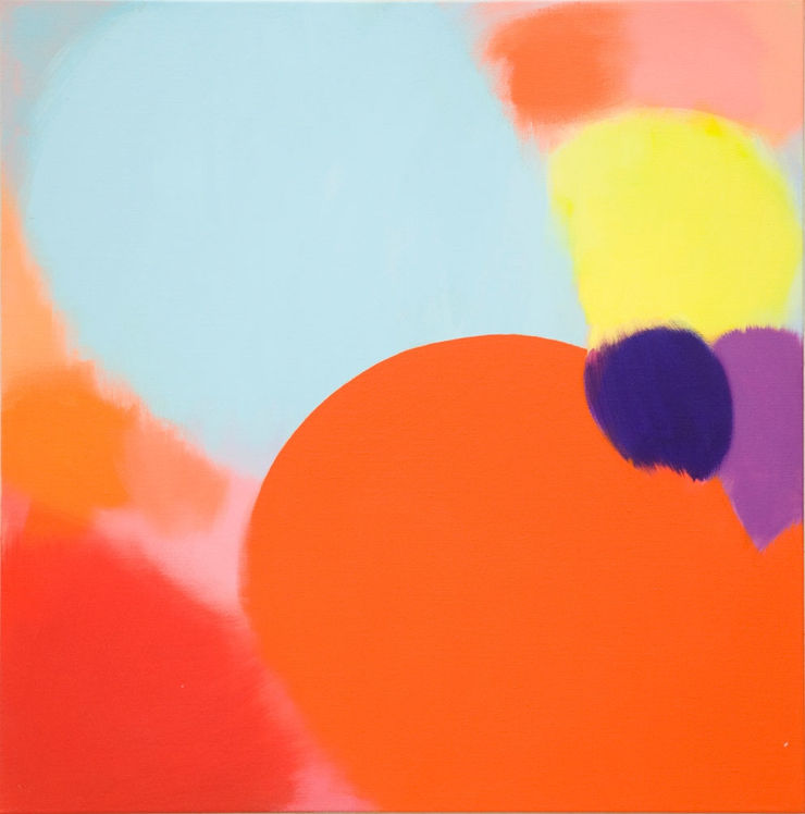 Orange Kiss with Sky, 2015 Acrylic on linen canvas 92 x 92 cm