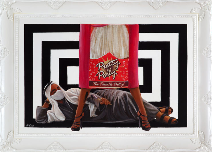 An Arabian Tragedy, 2012 Mixed Media on Wood 128 x 179 cm