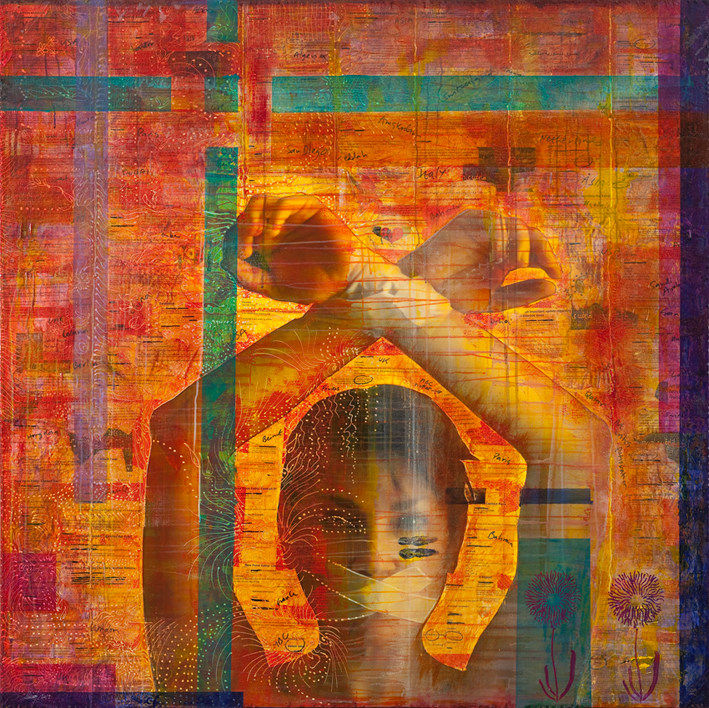 To Kill a Mocking Girl, 2012 Mixed Media on Wood 150 x 150 cm