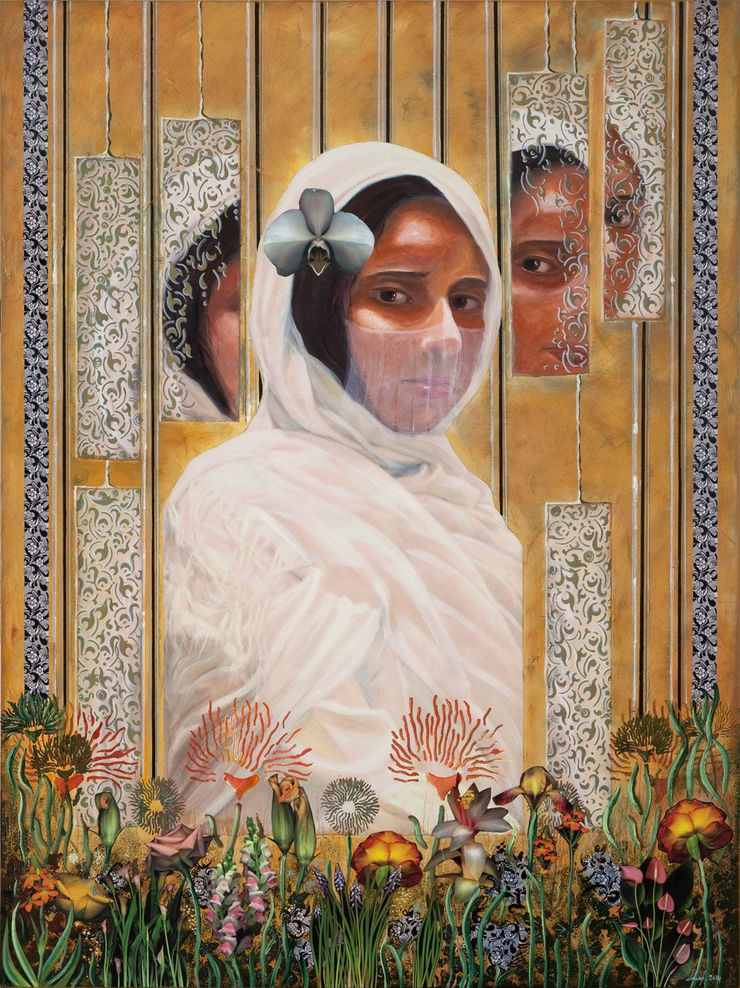 Through the Looking Glass - Child Bride, 2014 Mixed Media on Canvas 200 x 150 cm