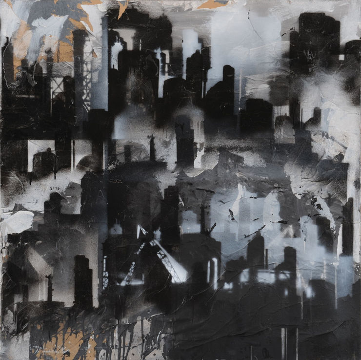 Metallica Series, 2010 Mixed Media on Canvas 100 x 100 cm