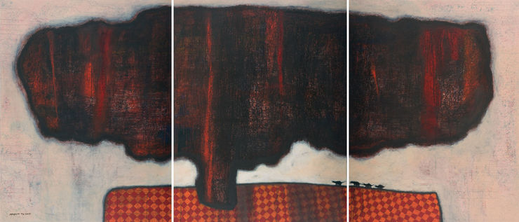 March Myth, 2011 Mixed Media on Canvas 190 x 438 cm
