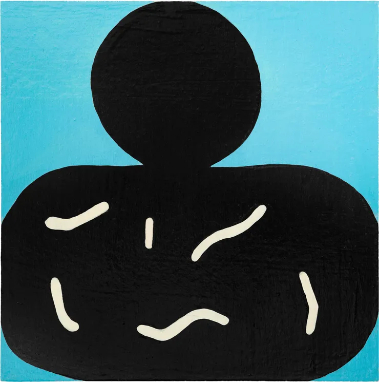 Michael Fikaris 1973 ~ PresentDeepfake 01, 2024 Signed, Titled and Dated on Reverse of Panel Acrylic & gouache on hoop pine panel 20 × 20 × 0.7 cm