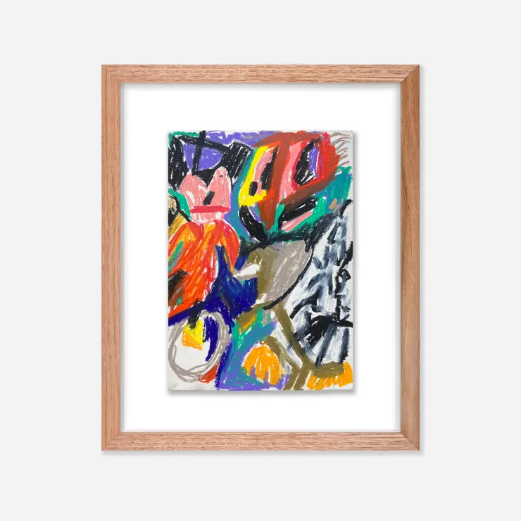 Broken Fingaz Untitled #1 (UNGA), 2023 Oil pastel on 300gsm fine art paper 21 × 14.8 cm (unframed)