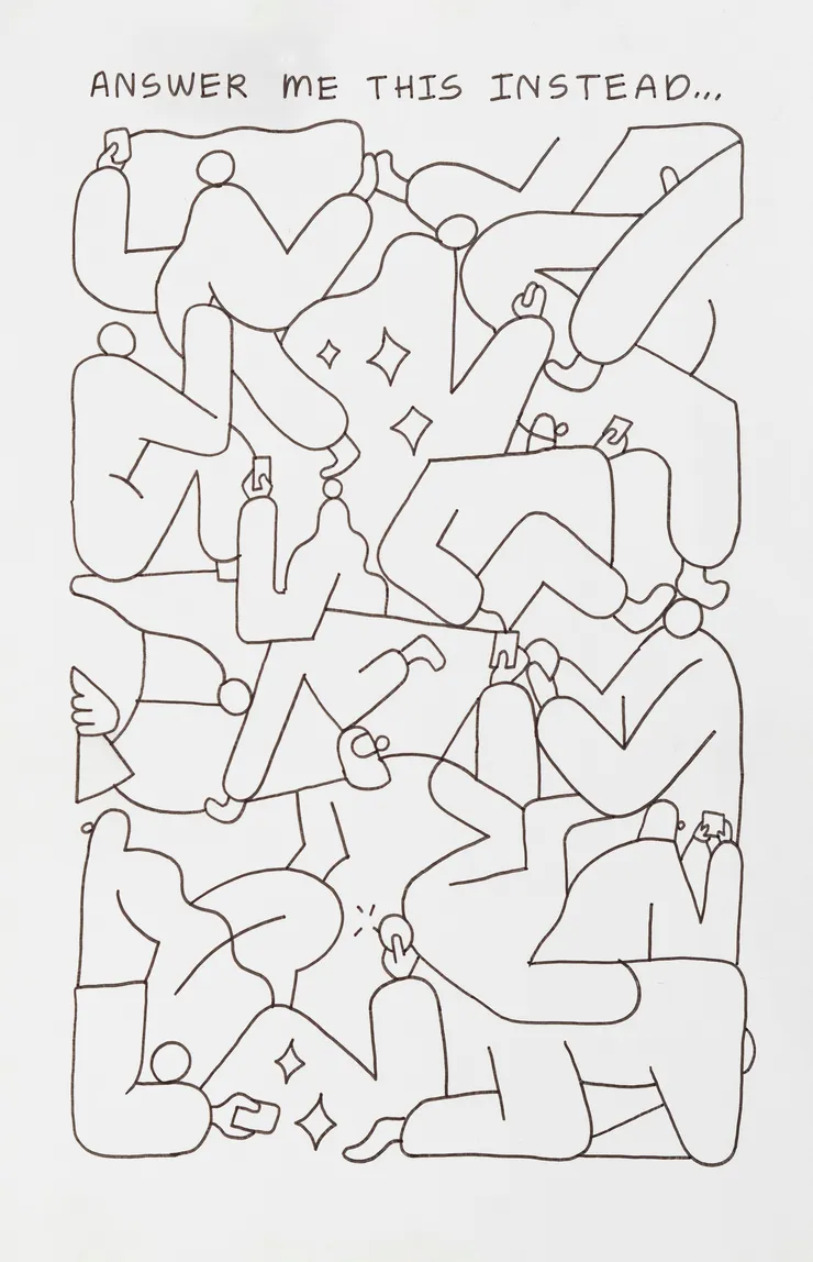 Michael Fikaris 1973 ~ PresentLine Work Page From Recent Comics no.09, 2024 Signed (Initials) on Front Ink on Bristol board 26.5 × 17 cm