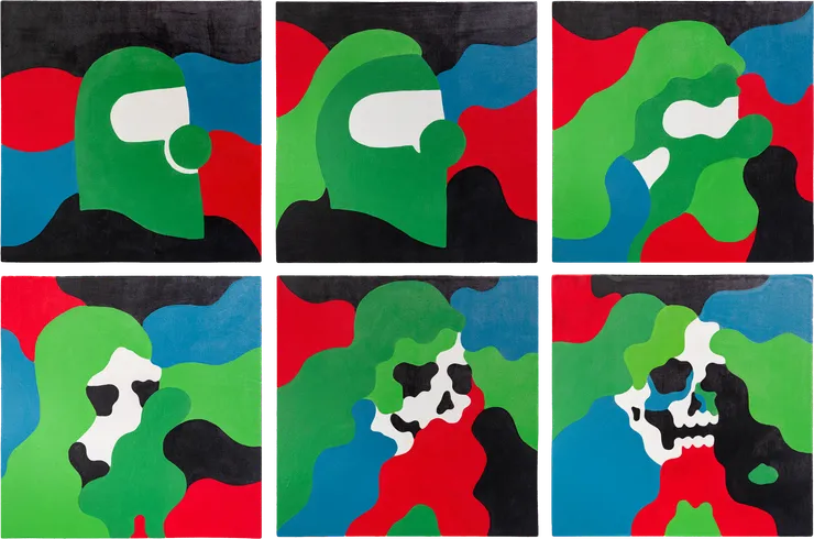 Michael Fikaris 1973 ~ PresentWeather on All Grounds, 2021 Signed and Dated on Reverse of Panel Acrylic and gouache on pine plywood panel 30 × 30 × 0.5 cm
