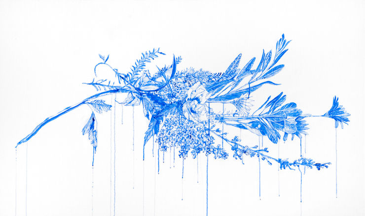 Hiroyasu Tsuri Wild Flowers of Bayswater, 2023 Acrylic on Cotton Canvas 81.3 x 136 x 3 cm